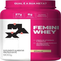 Imagem de Suplemento Alimentar Proteico Femini Whey Max Titanium Baunilha 900g 900g
