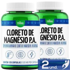 Imagem de Kit 2 Cloreto De Magnésio Pa Vitalab 500Mg 120 Cápsulas