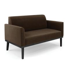 Imagem de Sofá Namoradeira Base De Madeira Fixa Preto Marisa Suede D03 - D'Rossi Marrom