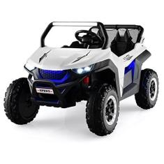 Imagem de SilteD Passeio elétrico infantil SilteD 12V em UTV, caminhão movido a bateria de 2 lugares com controle remoto, Bluetooth, luz LED, música, MP3/USB/FM, veículo de brinquedo com 4 rodas com suspensão