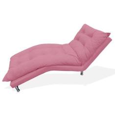 Imagem de Chaise Divã Espreguiçadeira Estofada Salão De Beleza Diva Suede Rosa B