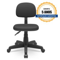 Imagem de Cadeira Secretaria Plus Operativa Slim Couro Preto Plaxmetal