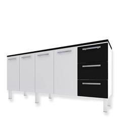 Imagem de Balcão Cozinha Aço 200 Vênus 3g Com Tampo Cozimax Branco/preto