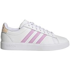Imagem de adidas Tênis feminino Grand Court 2.0, Cloud White-Bliss Lilac-Bliss Orange, 38