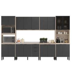 Imagem de Cozinha Modulada Firenze Fmt006 Avena Touch Grafito - Demóbile - Demob