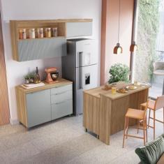 Imagem de Cozinha Modulada 5 Peças Ripado  100% Mdf Marquesa Gourmet - Nesher Mó