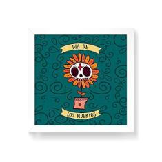 Imagem de Arte Maníacos Quadro Decorativo Dia de Los Muertos Flor - 50x50cm (Moldura em laca )