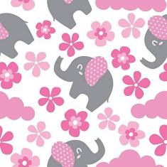 Imagem de Papel de Parede Elefante Flores
