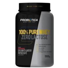 Imagem de Whey Protein 100% Pure Zero Lactose 900G - Morango -  Probiótica