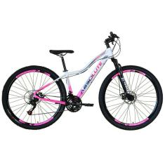 Imagem de Bicicleta Aro 29 Feminina Absolute Hera 21v Freio a Disco Hidráulico Alumínio Garfo Suspensão - Branco/Rosa