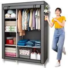 Imagem de Guarda Roupa Dobrável Organizador De Roupas Portátil Multiuso Armário