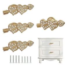 Imagem de Sutfmwe Puxadores em forma de coração, puxadores de amor para gavetas, cômodas, armários de cozinha, puxadores decorativos em forma de coração Cupido Dia dos Namorados, puxador de alça de metal, furo