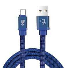 Imagem de Cabo Tipo_C em tecido Canvas Reforçado para Recarga/Sincronização de Smartphones - 1m - Azul- CNVC10BE - ELG, Elg, CNVC10BE 7898378709396, Azul, 1 METRO