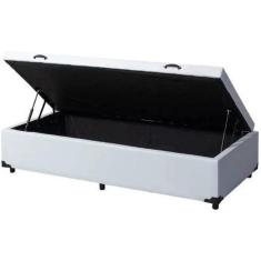 Imagem de Cama Box Baú Solteiro Sintético Branco Com 78cm De Largura - Imperium