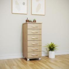 Imagem de Balcão Multiuso 6 Gavetas com Rodizio Canela