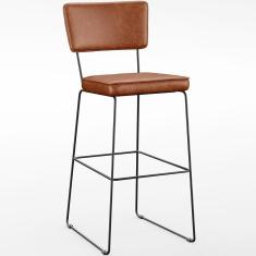 Imagem de Banqueta Alta Para Cozinha E Allana L02 Couríssimo Camel