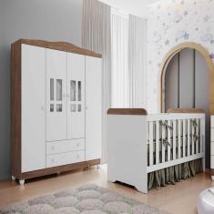 Imagem de Quarto De Bebê Berço 3 Em 1 Guarda Roupa Infantil Branco