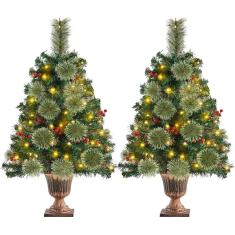 Imagem de Árvore de Natal de mesa Yaheetech 91 cm, pacote com 2 luzes LED