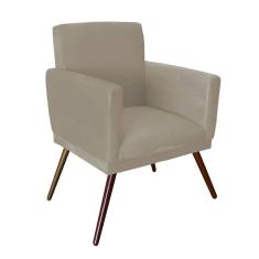 Imagem de Poltrona Decorativa Nina Rodapé Suede Bege - DS Móveis