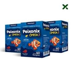 Imagem de Kit 03 Peixonix Ômega 3 Mastigável Cereja 60 Capsulas Loja Maxinutri