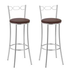 Imagem de KIT 2 Banquetas Cromadas Bc51-a - A109 Cromada/Marrom