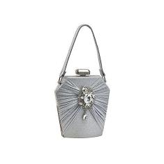 Imagem de CORIOS Bolsa feminina de strass para noite com lantejoulas brilhantes, bolsa de mão de casamento de cristal, bolsa de ombro com glitter, Prata, Large