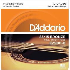 Imagem de Encordoamento Para Violão Aço .010-.050 Com Corda Extra PL010 D'Addario Bronze 85/15 EZ900-B