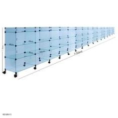 Imagem de Balcão de Atendimento Modulado em Vidro com Rodízios + Porta Bijuterias -7,50 x 1,10 x 0,40