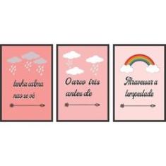 Imagem de Kit 3 Quadro Decorativo 20X30 Motivacional Tempestade