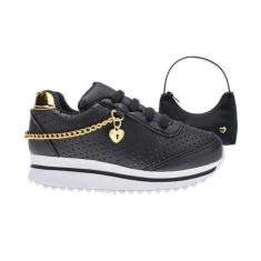 Imagem de Tênis Infantil Feminino Tam 24 Ao 34 - Tênis Luxo Da Malu E Bolsa - Sa