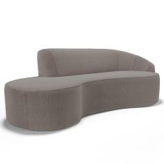 Imagem de Sofá Living 4 Lugares 280cm Braço Direito Mozart D06 Bouclê Bege Escuro - Mpozenato