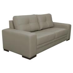 Imagem de Sofá 3 Lugares Sala de Estar Milano 210cm Couro Nude - Gran Belo