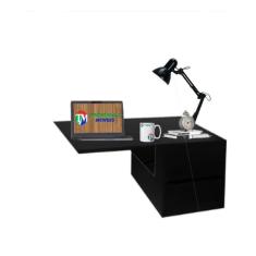 Imagem de Escrivaninha Suspensa Mesa Para Notebook Preto Mdf