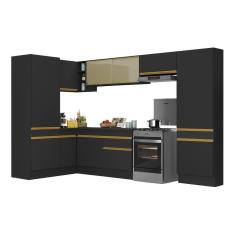 Imagem de Armário De Cozinha Completa De Canto V2090 Dourado