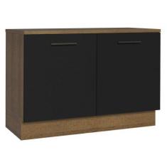 Imagem de Balcão De Pia Cozinha 2 Portas (Com Tampo) Rustic/Preto Agata Madesa