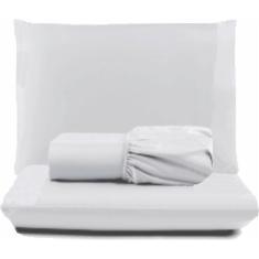 Imagem de Jogo De Lençol Pratik Peletizado Queen 3 Peças Barato - Branco