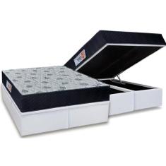 Imagem de Cama Box Baú Queen: Colchão Ortopédico Orthoflex Foggia Sogni Unic Face + Base CRC Courano White(158x198)