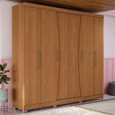 Imagem de Guarda-Roupa Casal 6 Portas 3 Gavetas 6 Prateleiras Canela - Kappesberg