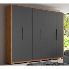 Imagem de Guarda Roupa Casal 6 Portas Com Pes Atrice Amendola Grafito
