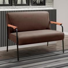 Imagem de Namoradeira Decorativa Braços Fixo Jade Marrom