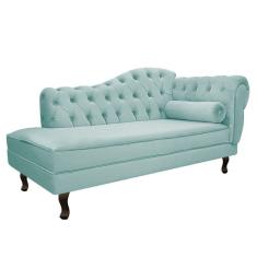 Imagem de Diva Recamier Diana 130Cm Lado Esquerdo Suede Azul Tiffany