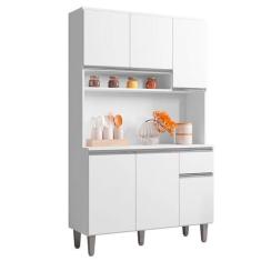 Imagem de Armário Cozinha Compacta 6 Portas Marcia 105cm Branco Ajl Móveis