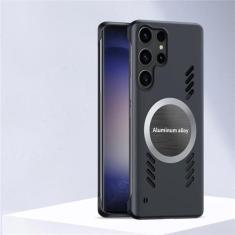 Imagem de Capa magnética de resfriamento com dissipação de calor, capa fina sem moldura para samsung s24 s23 ultra s22 plus s21 s20 fe, preta, para s22 ultra