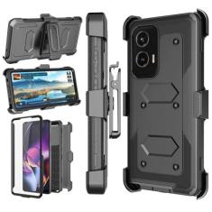 Imagem de Njjex Capa para Moto G Stylus 5G 2024, coldre para celular Motorola G Stylus 5G 2024, [Nbeck] Protetor de tela integrado resistente à prova de choque com clipe giratório robusto para cinto com suporte