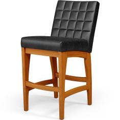 Imagem de Banqueta Baixa Cozinha Bancada Sala De Jantar L02 Preto