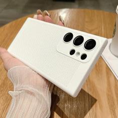Imagem de Capa respirável de dissipação de calor de malha para Samsung Galaxy S23 S22 S21 Note 10 Plus 20 Ultra S20 FE A73 A53 A52 A54 Capa rígida para PC, branca, para Samsung A53 5G