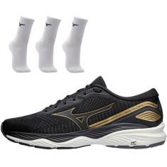 Imagem de Kit 1 Tênis De Corrida Masculino Mizuno Wave Falcon 5 E 3 Pares De Mei
