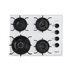 Imagem de Cooktop 4 Bocas Tripla Chama Branco a Gás em Aço Inox e Trempes em Fer