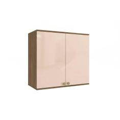 Imagem de Armário de Cozinha Modulado Curve N645 c/ 2 Portas 80cm Nogueira/Macadamia - Kappesberg