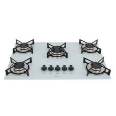 Imagem de Cooktop a Gás Bivolt 5 Bocas Vidro Branco Polar Fischer